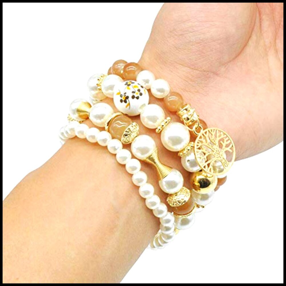 Stretch Stackable Bracelet Set Bohemian Charm Bea… - image 4